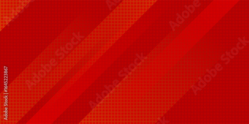 Red diagonal geometric shape with halftone. Modern fiber textured vector eps 10