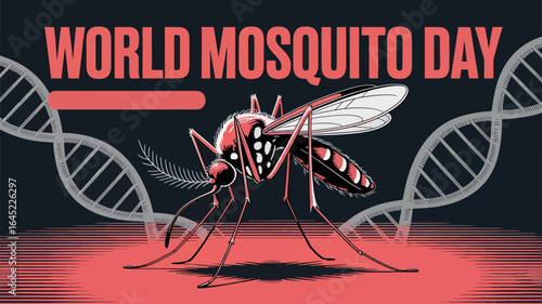 World Mosquito Day DNA Mosquito Illustration Disease Control Campaign