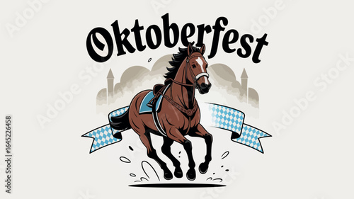Oktoberfest Horse Celebration Beer Festival Graphic