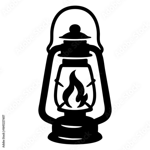 lantern with a visible flickering flame inside