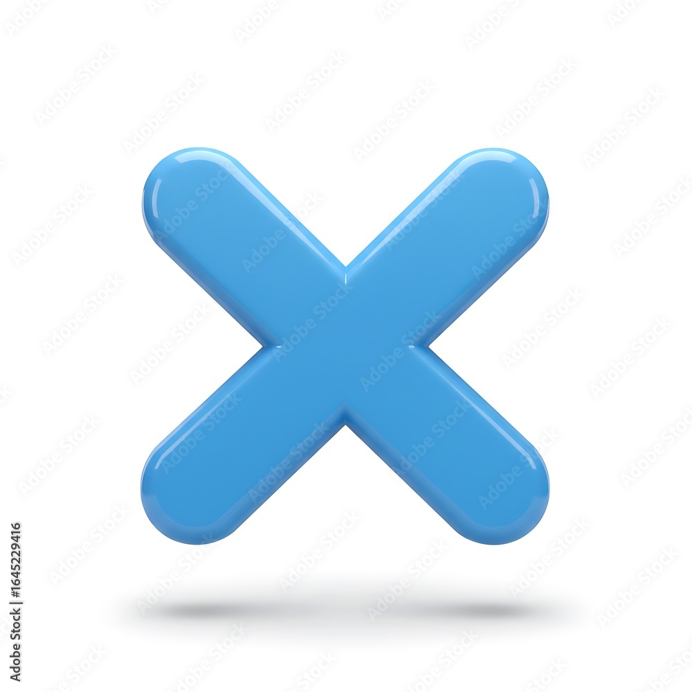 Fototapeta premium 3D blue multiplication cross icon