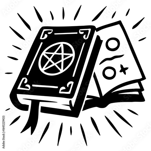 ancient spellbook with glowing edges