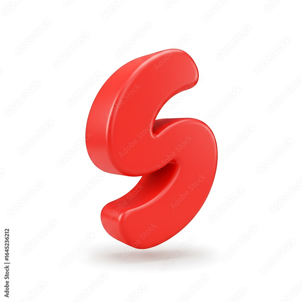 Naklejka premium 3D Red Letter S Shaped Design