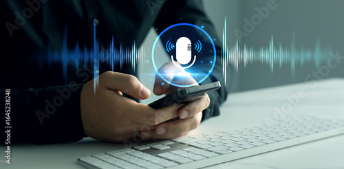 Konstfotografi Voice recording and voice search concept