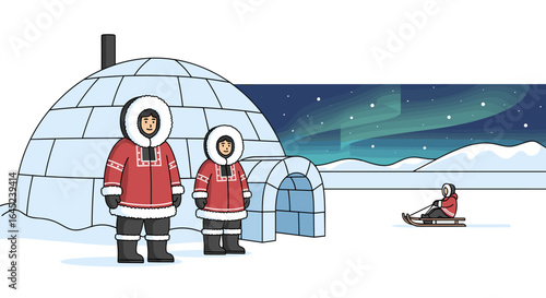 Celebrating the beauty of the arctic with igloos and the magical dancing aurora borealis