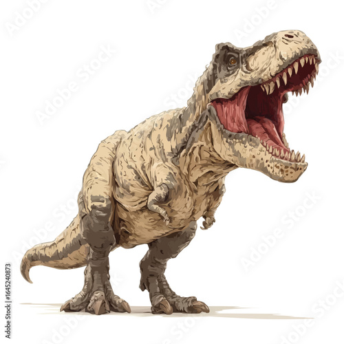 Angry roaring Tyrannosaurus rex illustration