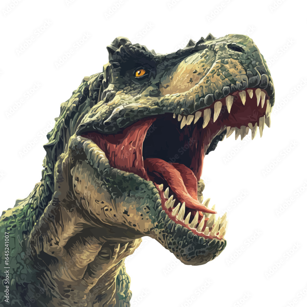 Fototapeta premium Tyrannosaurus rex close up roaring illustration