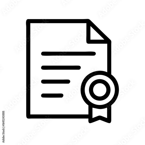 Patent Document Outline Icon with Official Seal for Intellectual Property Blogs, Legal Websites, Business Cards, Education, and Awareness Campaigns