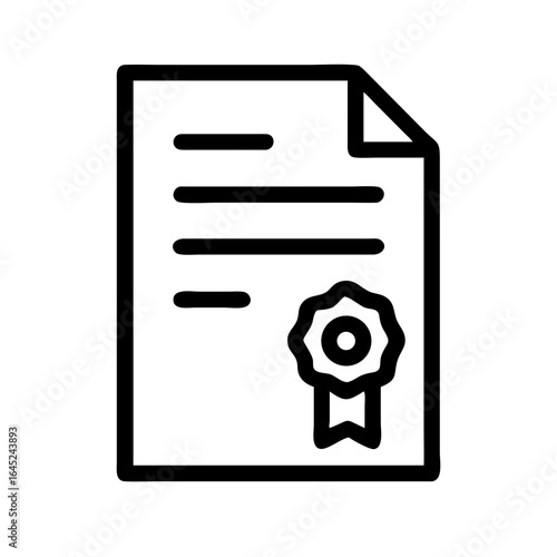 Legal Document with Seal Icon for Business Websites, Contract Illustrations, Certificate Designs, Agreement Graphics, Law Firm Blogs