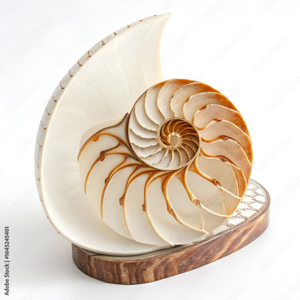 Obraz premium A decorative shell showpiece isolated on a white background.