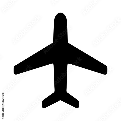 Stylized vector icon depicting a single engine aircraft in black silhouette