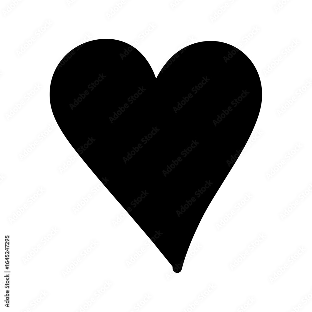 Simple black heart shape on a white background for design element Simple black heart shape on a white background for design element