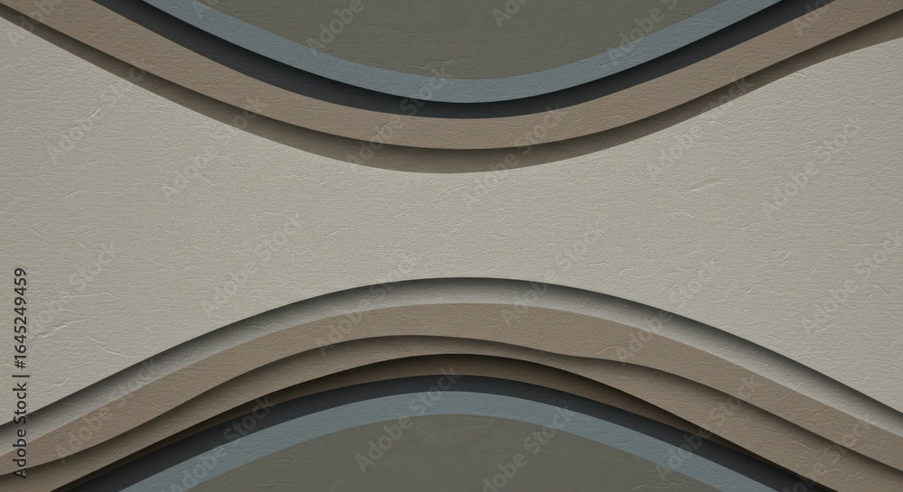 Fototapeta premium Abstract Wavy Layers Texture Background in Neutral Tones