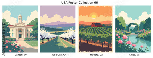 Canton, OH , Yuba City, CA , Madera, CA , Ames, IA  US Poster Collection