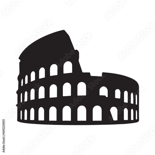 Colosseum Rome Landmark Silhouette Icon Vector

