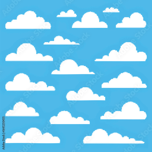 Pixel Art Clouds A Collection of Retro-Style Sky Elements for Digital Designs