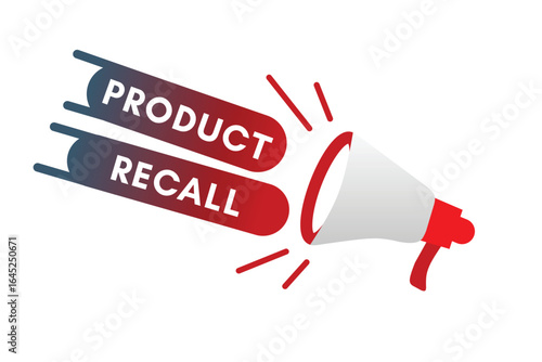 Product recall text on label vector eps. Safety alert concept for post social platform.