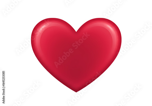 Vibrant Red Heart Symbol on transparent background