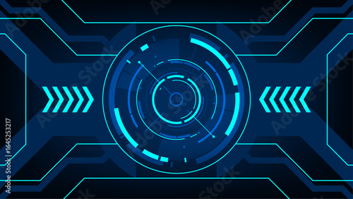 Digital communication cyber cloud network technology blue light background