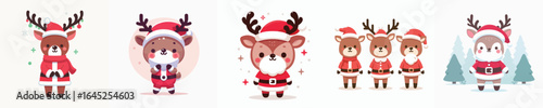 reindeer vector in Christmas costume