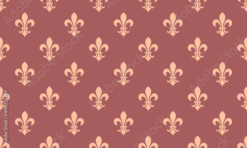Elegant fleurdelis pattern on a rich burgundy background. This classic, repeating design evokes royalty, heritage, and sophistication. Ideal for website backgrounds, invitations, or textile prints.