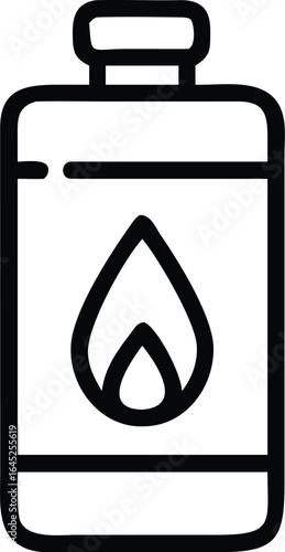 Thin line fuel cell icon silhouette isolated on white background