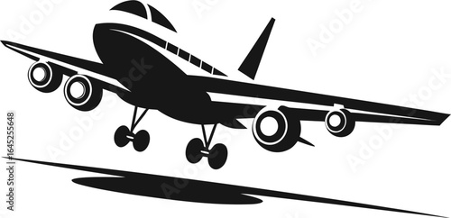 Adobe IlluHead-on view of a jet airliner powering down the runway for takeoffstrator Artwork
