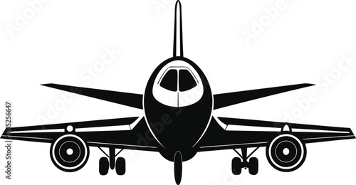 Adobe IlluHead-on view of a jet airliner powering down the runway for takeoffstrator Artwork