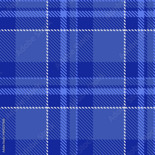 Mid background check texture, sparse vector pattern seamless. Design fabric tartan plaid textile in blue and sterling silver colors.