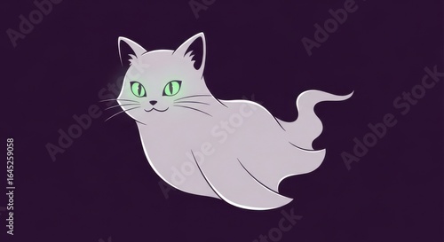 Ethereal Feline Spirit Floating Through The Night