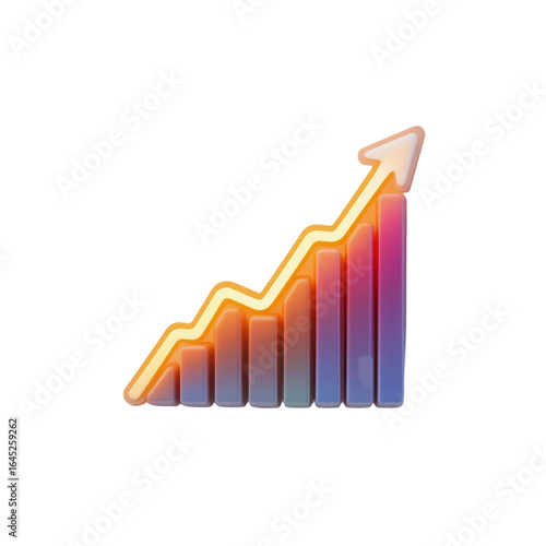 3D Bar Chart Icon with Upward Arrow - Symbol of Business Growth, Financial Success, and Market Trends. High-Quality Graphic for Data Analysis, Reports, and Presentations. Free Download 3D Bar Chart Icon with Upward Arrow - Symbol of Business Growth, Financial Success, and Market Trends. High-Quality Graphic for Data Analysis, Reports, and Presentations. - GFXLoad