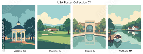 Victoria, TX , Palatine, IL , Skokie, IL , Waltham, MA  US Poster Collection