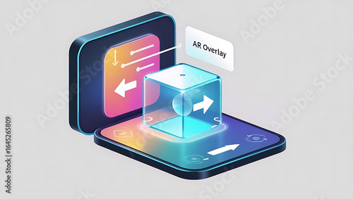 Wallpaper Mural Augmented Reality (AR) 3D Technology Depiction Showcasing Interactive Digital Experiences, Immersive Visualization, and Real-Time Object Integration for Modern Applications in Gaming, Education Torontodigital.ca