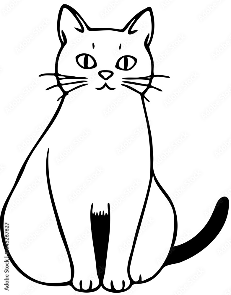 Obraz premium black cat vector illustration