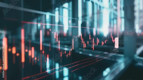 Wallpaper Mural A detailed view of a stock chart displayed on a wall, suitable for financial and business related uses Torontodigital.ca