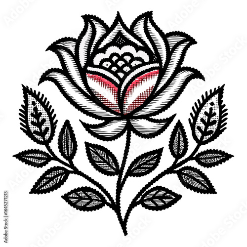 vintage-wildflower-bouquet--black-ink-pen-sketch