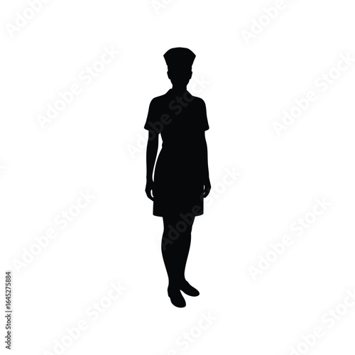 Silhouette of a nurse in uniform medical professional healthcare worker isolated vector illustration