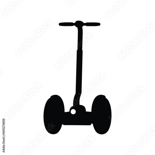 Black silhouette of a self balancing electric scooter personal transporter icon