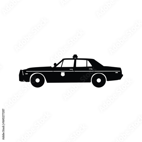 Black police car vector illustration law enforcement vehicle patrol car sheriff car sedan icon isolated eps graphic