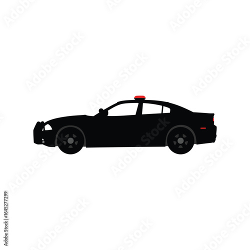 Black police car vector illustration law enforcement vehicle patrol car sheriff sedan emergency response transport
