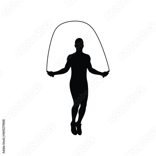 Silhouette of person jumping rope fitness exercise cardio workout active lifestyle