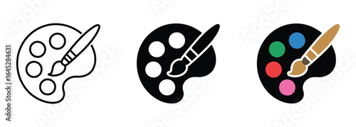 Brush, Color palate icon. , Creative Art and painting color palate icon design, stock vector