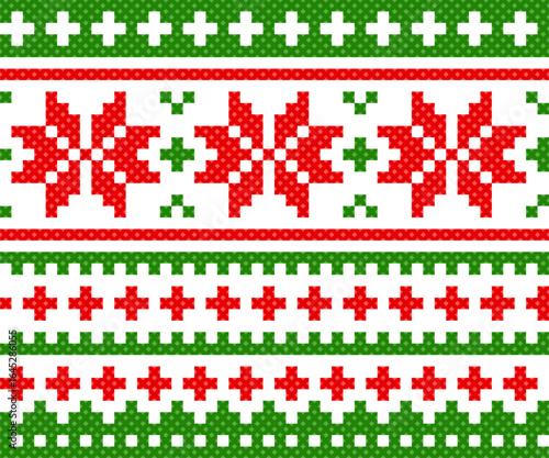 seamless pattern with christmas. tribal pattern. local fabric pattern. pixel pattern. cross stitch