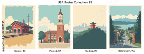 Temple, TX , Merced, CA , Reading, PA , Bellingham, WA  US Poster Collection