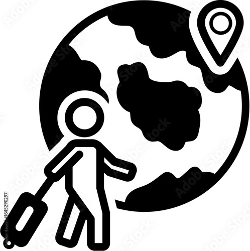 Silhouette vector of a graduation hat, globe, and airplane, symbolizing study abroad, international education, and travel.graduation cap icon, university or college graduation hat icon