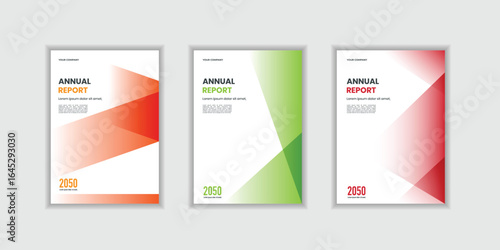 Modern folding ribbon theme book cover template in gradient color. A4 size book cover template for annual report, magazine, booklet, proposal, portfolio, brochure, poster