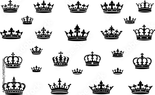 Royal Crown Silhouette Collection vector bundle