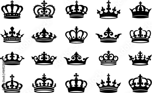Royal Crown Silhouette Collection vector bundle