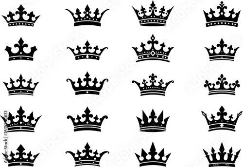 Royal Crown Silhouette Collection vector bundle