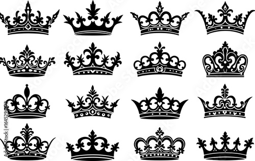 Royal Crown Silhouette Collection vector bundle